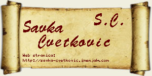 Savka Cvetković vizit kartica